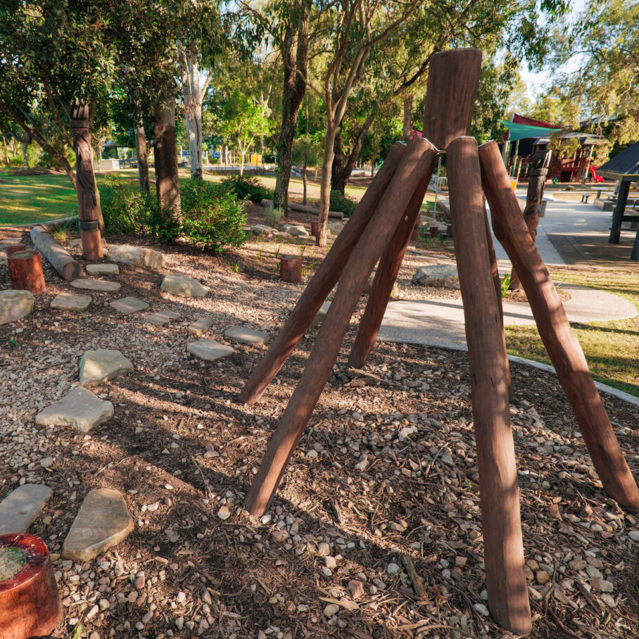 wooden teepee